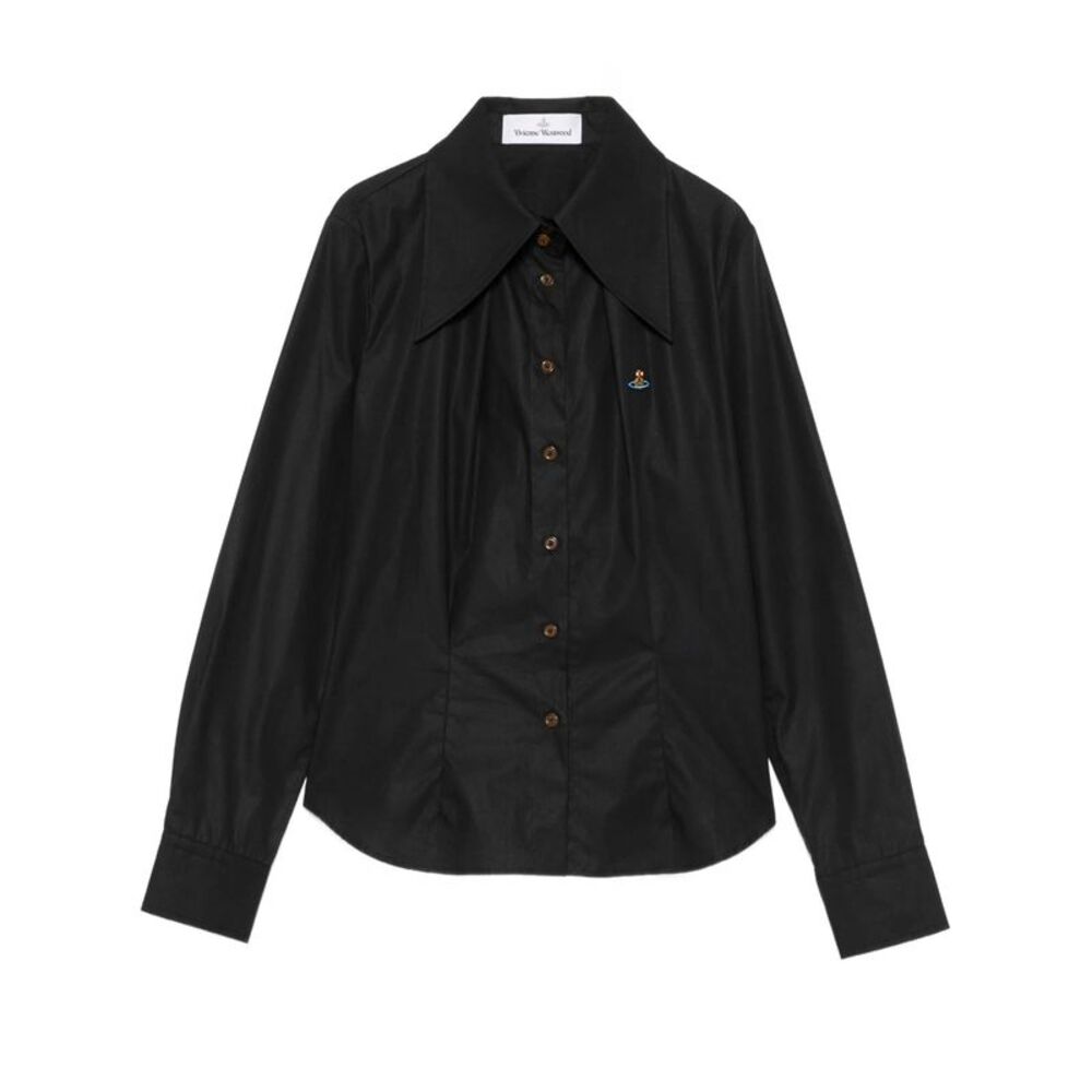 Violin Orb-Embroidered Cotton Shirt Women